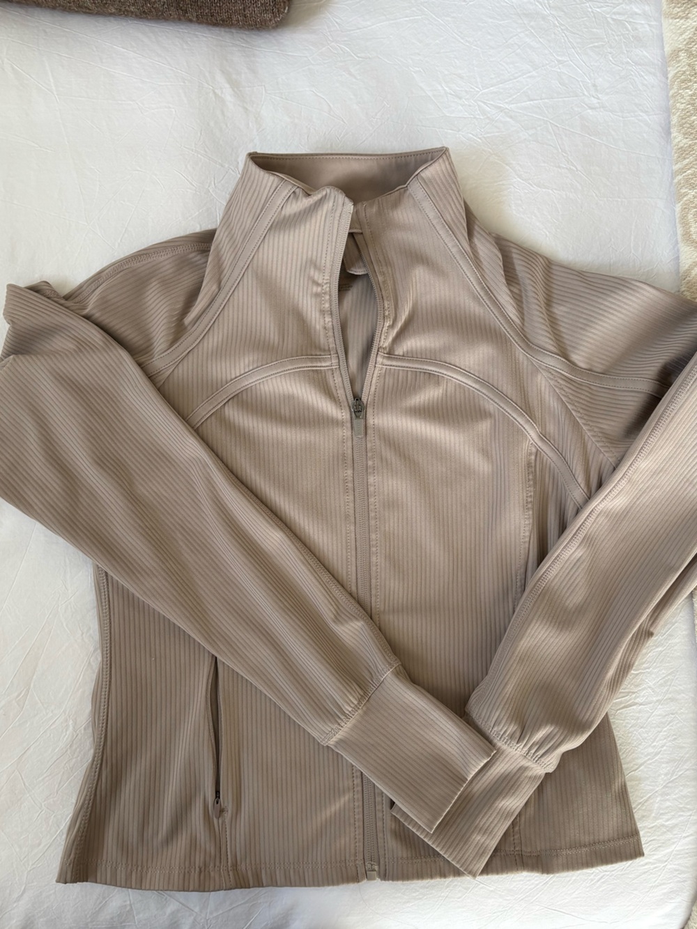 Danskin Lightweight Zip-Up Jacket in Beige